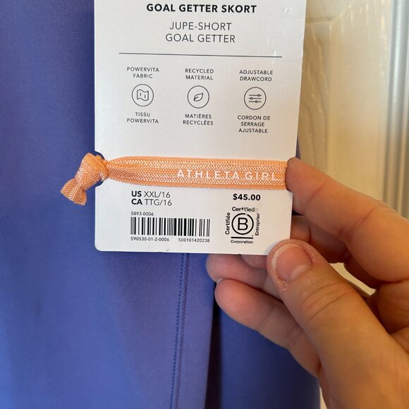 Athleta Girl Goal Getter Skort Jupe Short Goal - Purple - XXL (16) - NWT - Picture 3 of 11